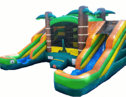 double slide tropical bounce house combo 1752528771 Tropical Jungle Oasis